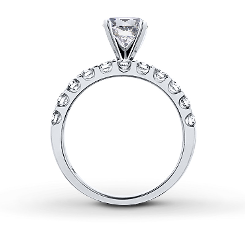 Main Image 2 of Previously Owned Leo Bridal Setting 1 ct tw Diamonds 14K White Gold