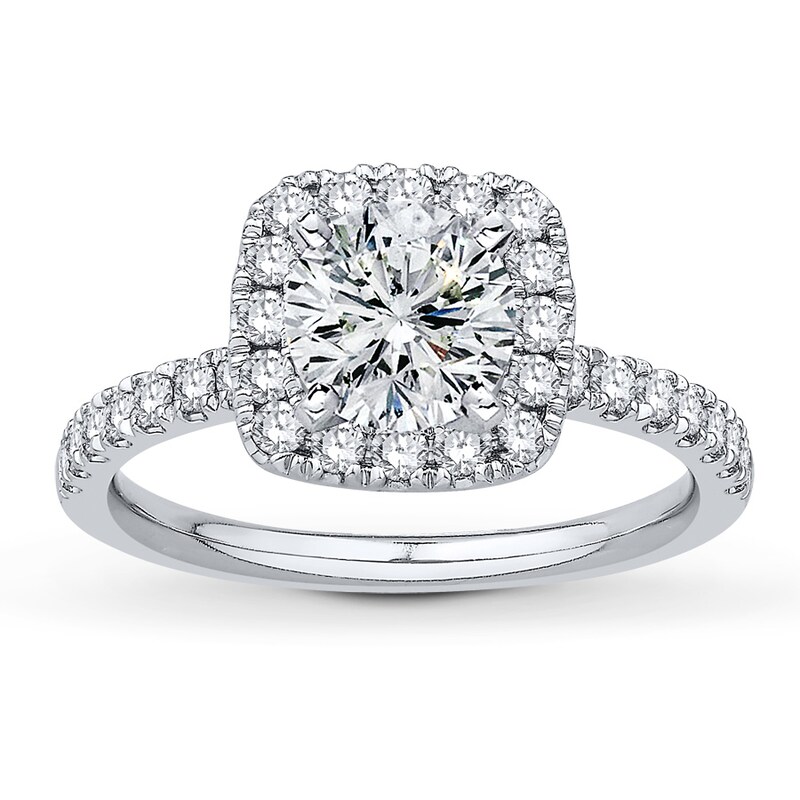 Main Image 3 of Previously Owned Colorless Diamond Ring Setting 5/8 cttw Round 14K White Gold