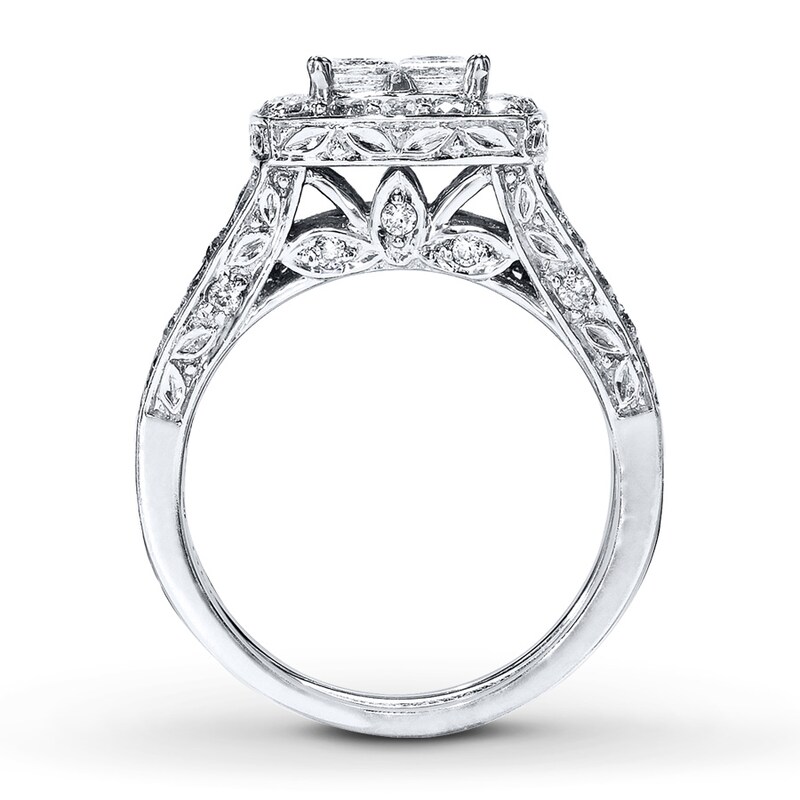 Main Image 2 of Previously Owned Diamond Bridal Set 2 ct tw Princess-Cut 14K White Gold