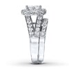 Thumbnail Image 3 of Previously Owned Diamond Bridal Set 2 ct tw Princess-Cut 14K White Gold