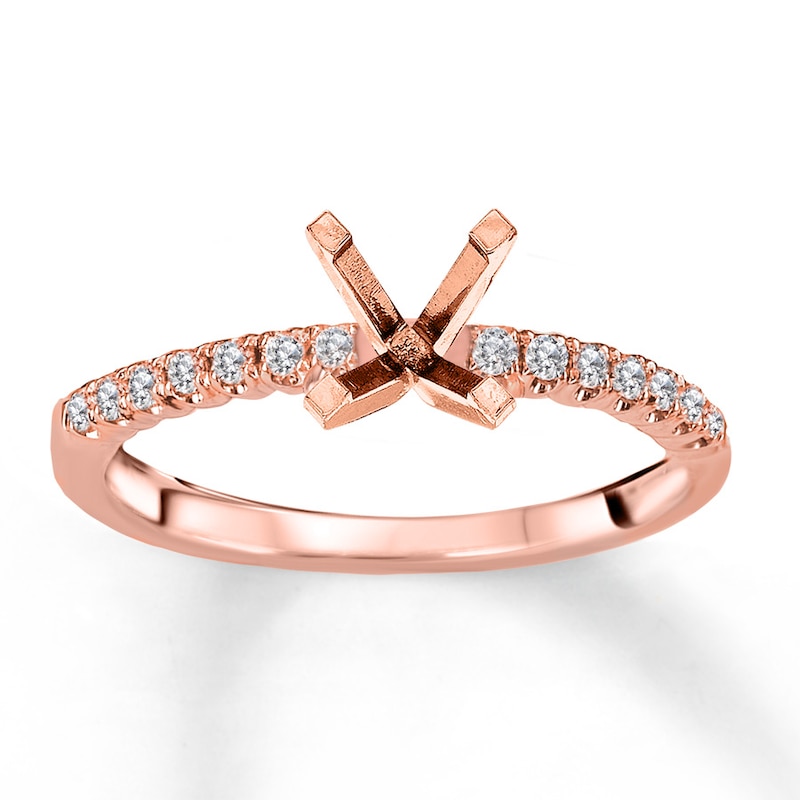 Main Image 1 of Previously Owned Diamond Engagement Ring Setting 1/6 ct tw Round 14K Rose Gold