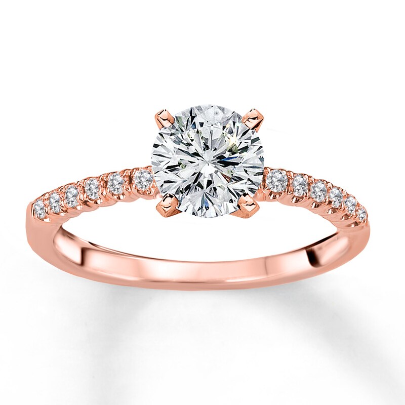 Main Image 3 of Previously Owned Diamond Engagement Ring Setting 1/6 ct tw Round 14K Rose Gold