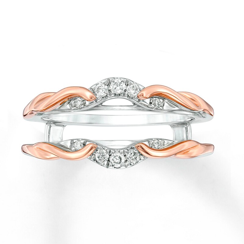 Main Image 1 of Previously Owned Diamond Enhancer Ring 1/8 ct tw Round-cut 14K Two-Tone Gold