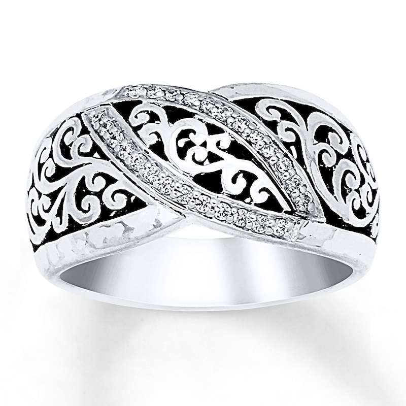 Previously Owned Lois Hill Ring 1/10 ct tw Diamonds Sterling Silver