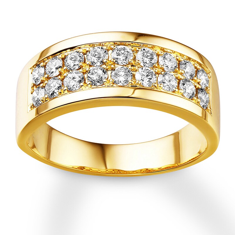 Main Image 1 of Previously Owned Men's Diamond Band 1-1/2 ct tw Round-cut 14K Yellow Gold