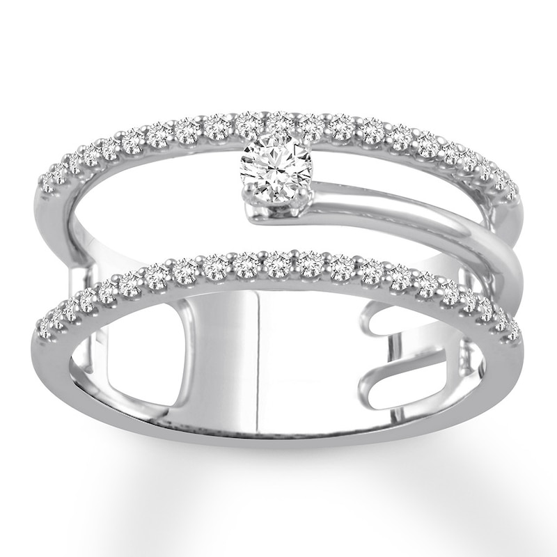Main Image 1 of Previously Owned Diamond Promise Ring 1/3 ct tw Round 10K White Gold