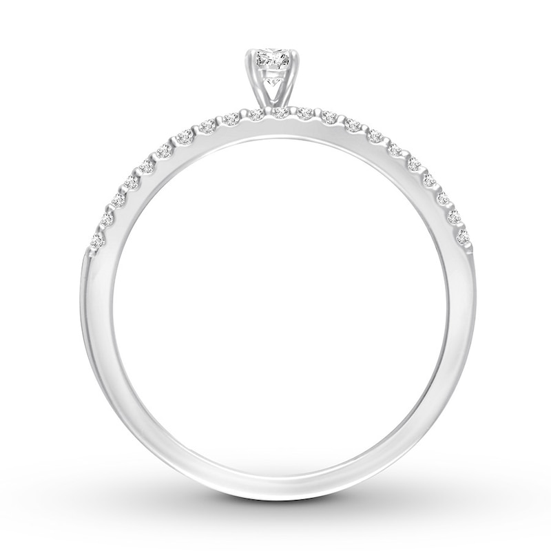 Main Image 3 of Previously Owned Diamond Promise Ring 1/3 ct tw Round 10K White Gold