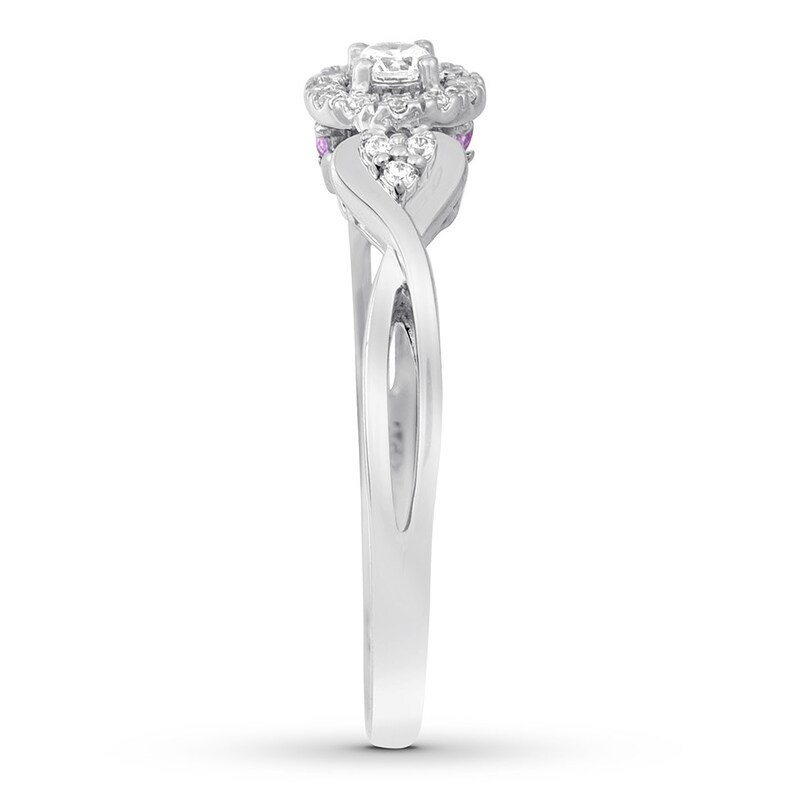 Main Image 3 of Previously Owned Diamond & Natural Pink Sapphire Promise Ring 1/5 carat tw Sterling Silver