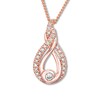 Thumbnail Image 1 of Previously Owned Interwoven Diamond Necklace 1/5 ct tw Round-cut 10K Rose Gold