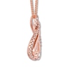 Thumbnail Image 2 of Previously Owned Interwoven Diamond Necklace 1/5 ct tw Round-cut 10K Rose Gold