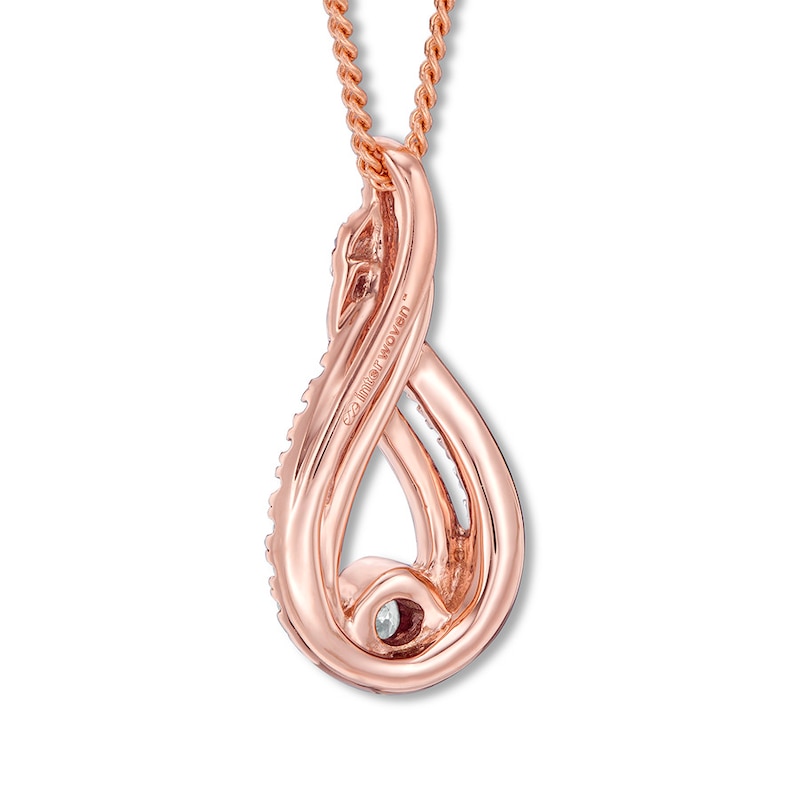 Main Image 4 of Previously Owned Interwoven Diamond Necklace 1/5 ct tw Round-cut 10K Rose Gold