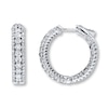 Thumbnail Image 1 of Previously Owned Diamond Hoop Earrings 3 ct tw Round-cut 14K White Gold