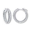 Thumbnail Image 2 of Previously Owned Diamond Hoop Earrings 3 ct tw Round-cut 14K White Gold
