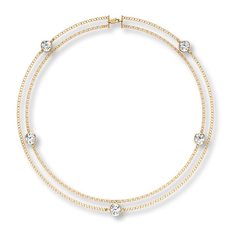 Main Image 2 of Previously Owned Diamond Bracelet 1/4 ct tw Round Bezel-set 10K Yellow Gold