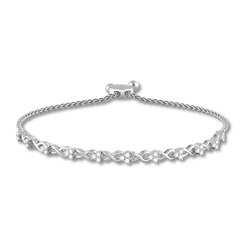 Previously Owned Diamond Bolo Bracelet 1/2 carat tw Round 10K White Gold