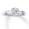 Thumbnail Image 3 of Previously Owned Diamond Ring Setting 1/3 ct tw Princess-cut/Round Platinum