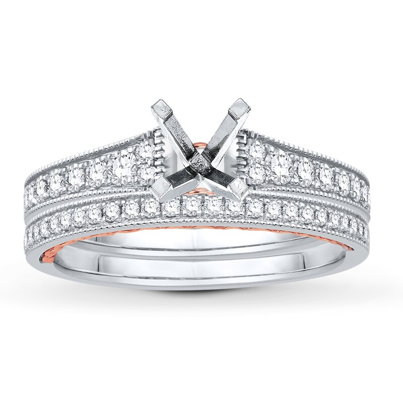 Main Image 1 of Previously Owned Diamond Bridal Setting 1/2 carat tw Round-cut 14K Two-Tone Gold