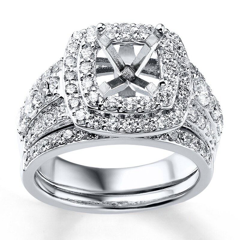 Main Image 1 of Previously Owned Diamond Bridal Setting 1-7/8 ct tw Round 14K White Gold