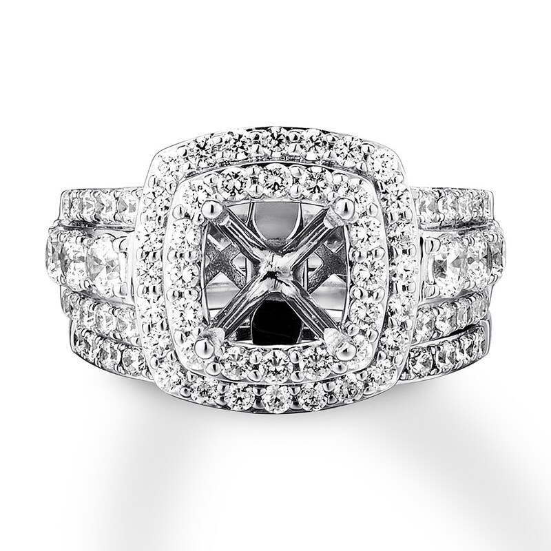 Main Image 4 of Previously Owned Diamond Bridal Setting 1-7/8 ct tw Round 14K White Gold
