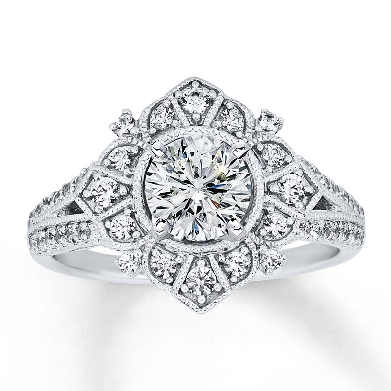 Main Image 3 of Previously Owned Diamond Ring Setting 1/2 ct tw Round-cut 14K White Gold