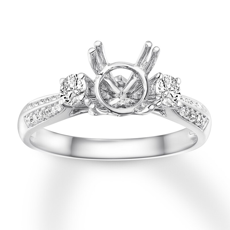 Main Image 1 of Previously Owned Diamond Engagement Ring Setting 1/3 Carat tw 14K White Gold