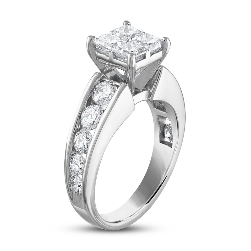 Main Image 2 of Previously Owned Diamond Engagement Ring 2-1/2 ct tw Princess/Round 14K White Gold
