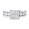 Thumbnail Image 3 of Previously Owned Diamond Engagement Ring 2-1/2 ct tw Princess/Round 14K White Gold
