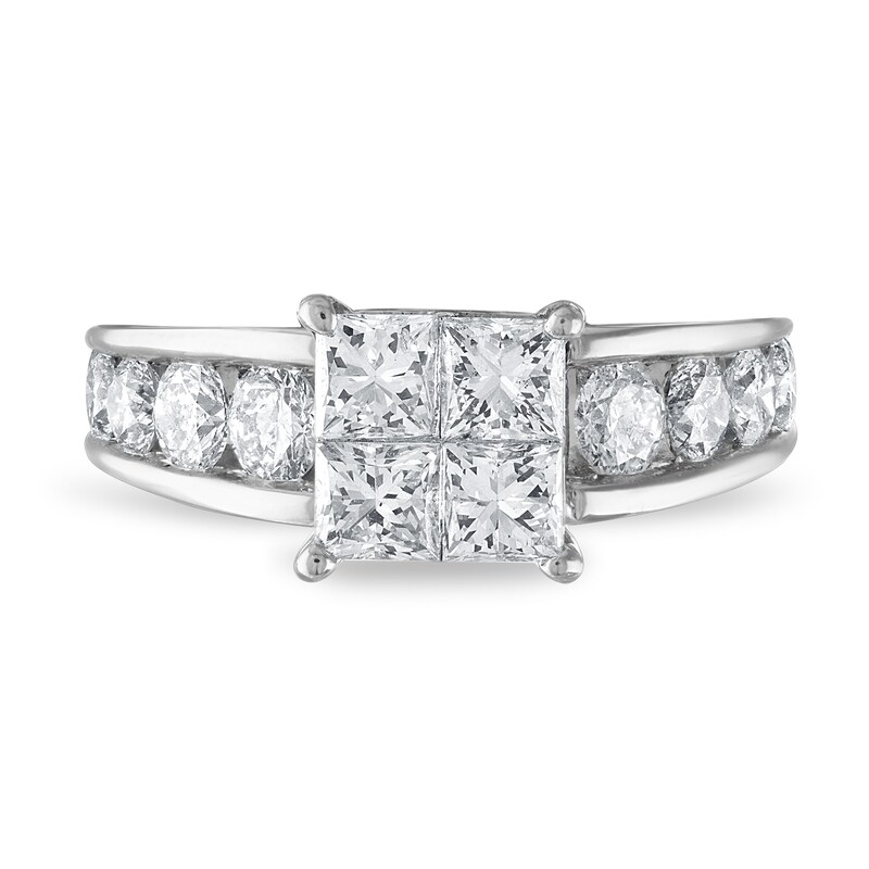 Main Image 3 of Previously Owned Diamond Engagement Ring 2-1/2 ct tw Princess/Round 14K White Gold