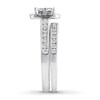 Thumbnail Image 3 of Previously Owned Diamond Bridal Set 1-1/8 ct tw Princess/Round 14K White Gold