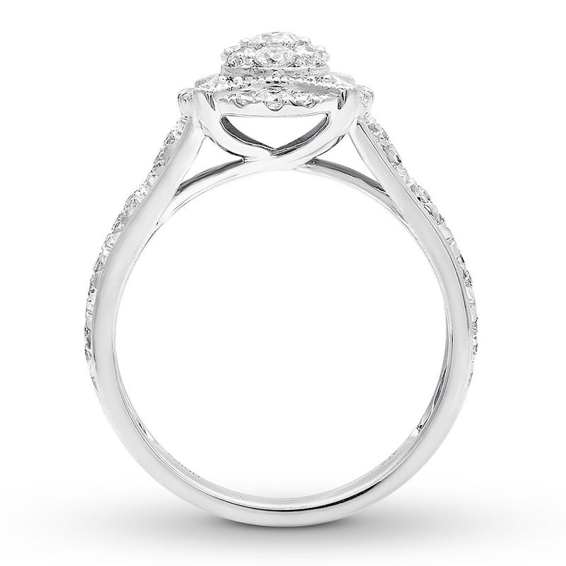 Main Image 3 of Previously Owned Diamond Engagement Ring 3/4 ct tw Round-cut 14K White Gold