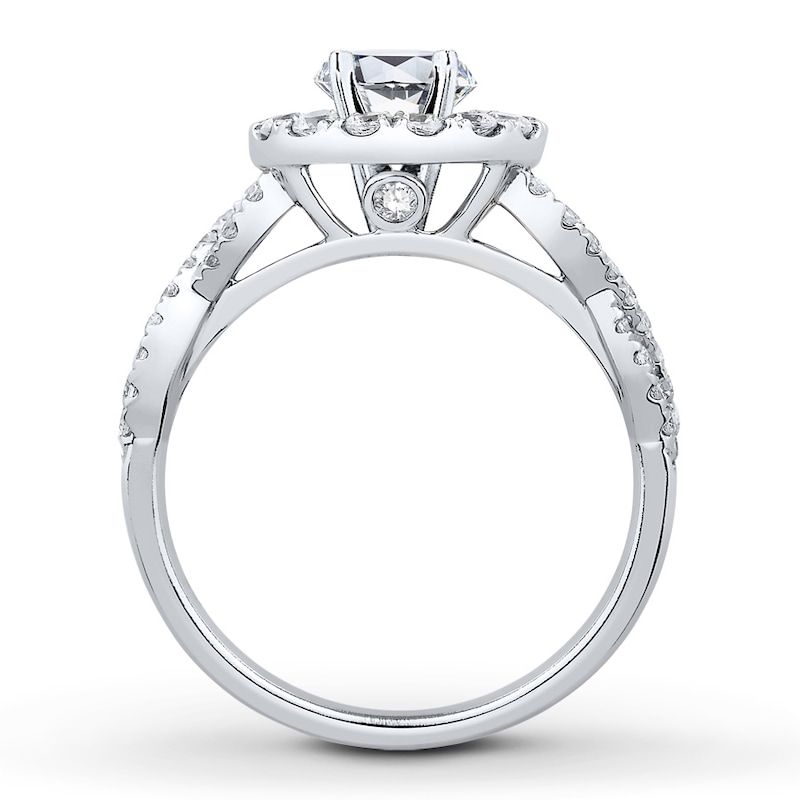 Main Image 2 of Previously Owned Colorless Diamond Ring Setting 3/4 ct tw Round 14K White Gold