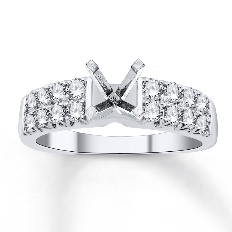 Main Image 1 of Previously Owned Diamond Ring Setting 3/4 ct tw Round 14K White Gold/Platinum