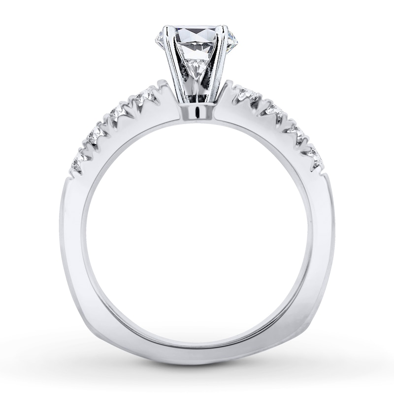 Main Image 2 of Previously Owned Diamond Ring Setting 3/4 ct tw Round 14K White Gold/Platinum