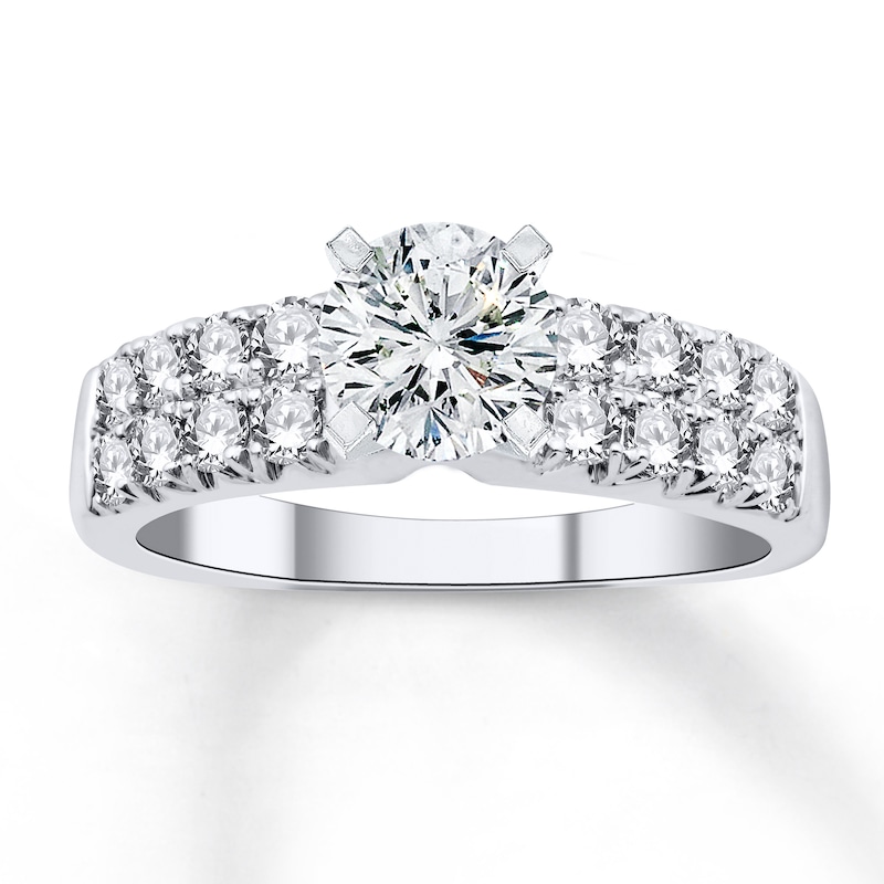 Main Image 3 of Previously Owned Diamond Ring Setting 3/4 ct tw Round 14K White Gold/Platinum