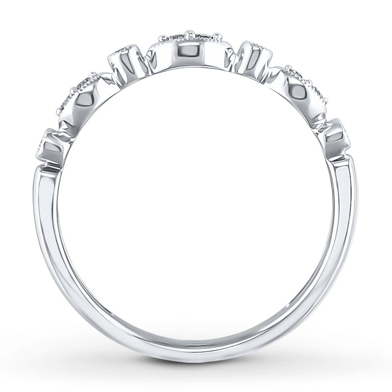 Main Image 2 of Previously Owned Diamond Anniversary Band 1/10 ct tw Round-cut 10K White Gold