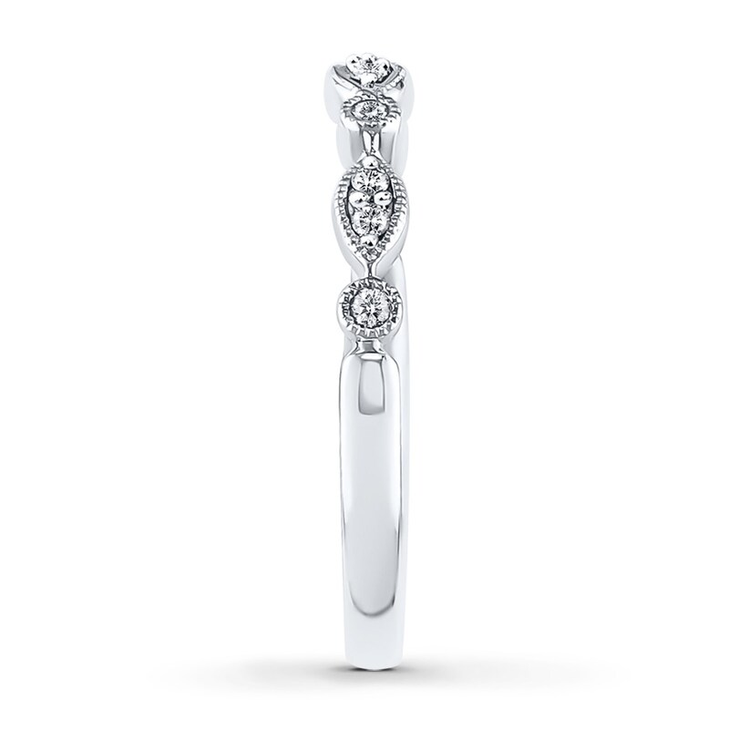 Main Image 3 of Previously Owned Diamond Anniversary Band 1/10 ct tw Round-cut 10K White Gold