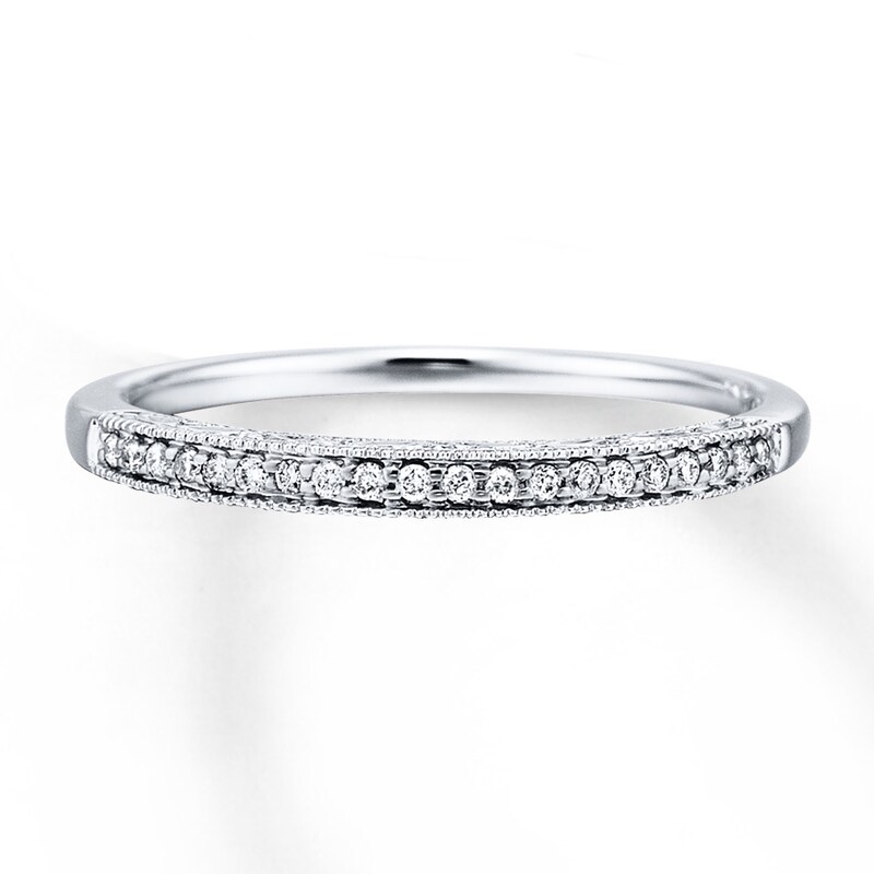 Main Image 3 of Previously Owned Diamond Anniversary Band 1/10 ct tw Round-cut 10K White Gold