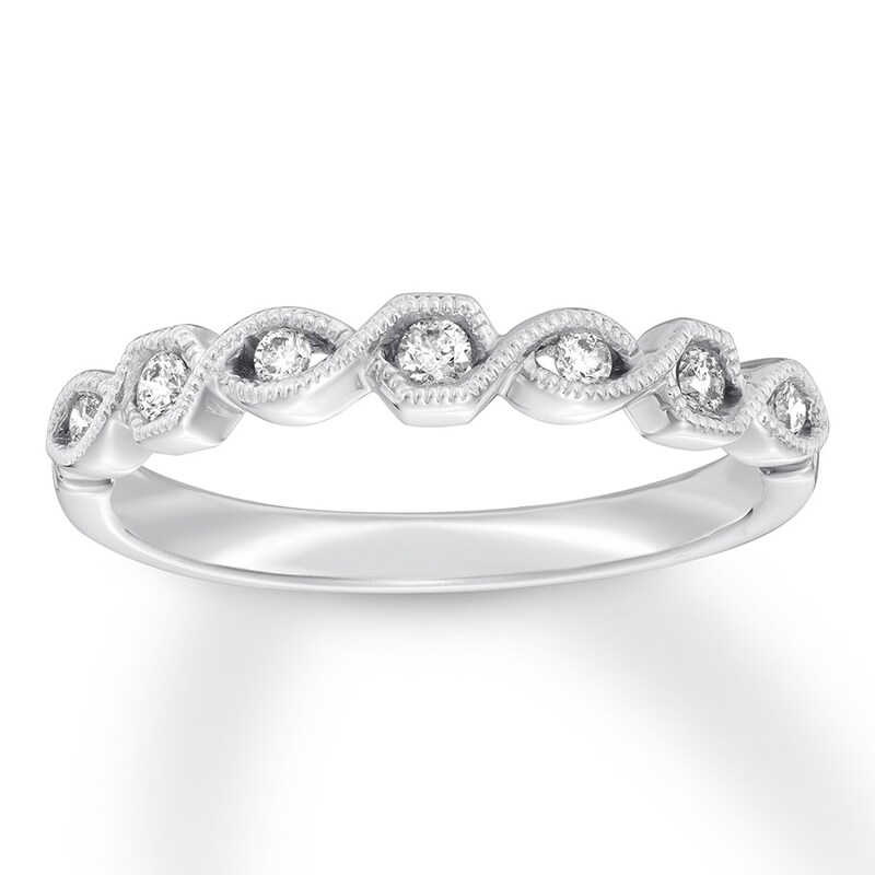 Main Image 1 of Previously Owned Diamond Anniversary Band 1/6 ct tw Round-cut 10K White Gold