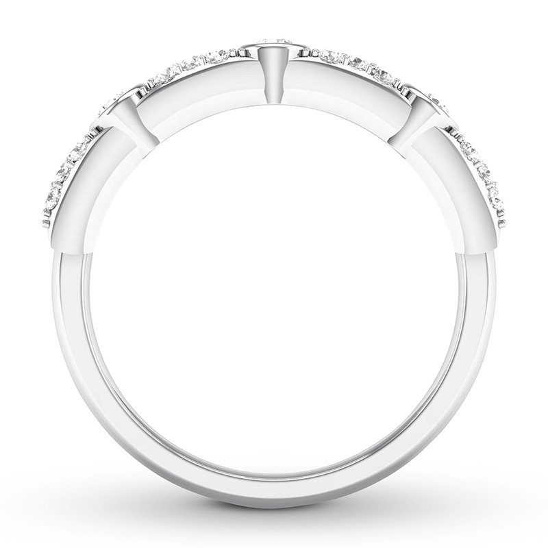 Main Image 2 of Previously Owned Diamond Anniversary Band 1/5 ct tw Bezel-set 10K White Gold