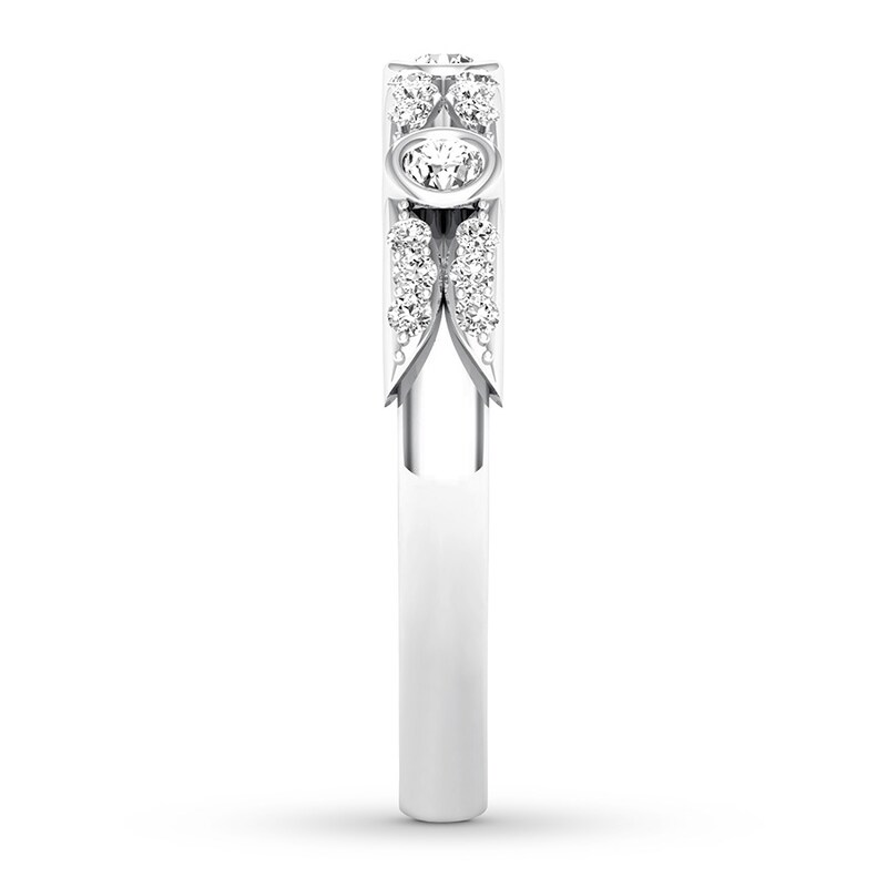 Main Image 3 of Previously Owned Diamond Anniversary Band 1/5 ct tw Bezel-set 10K White Gold