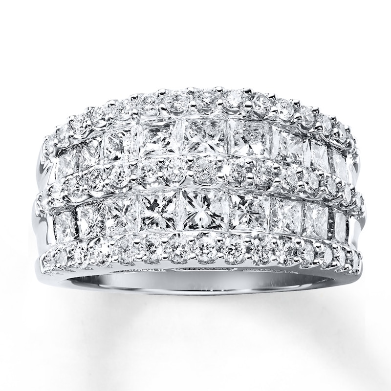 Main Image 1 of Previously Owned Diamond Anniversary Ring 2-1/2 cttw Princess/Round 14K Gold