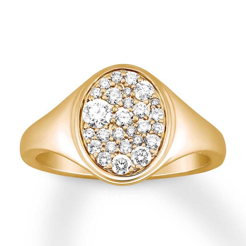 Main Image 4 of Previously Owned House of Virtruve Signet Ring 1/2 ct tw Diamonds 14K Yellow Gold