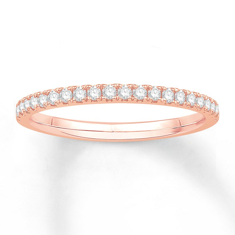 Main Image 1 of Previously Owned Colorless Diamond Band 1/4 ct tw Round-cut 14K Rose Gold