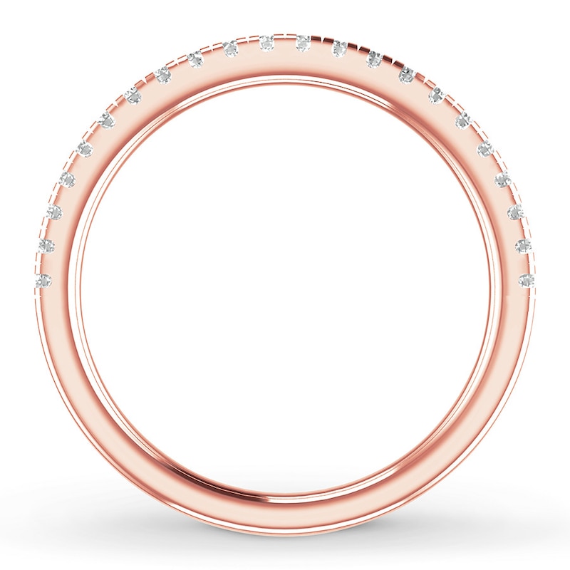 Main Image 2 of Previously Owned Colorless Diamond Band 1/4 ct tw Round-cut 14K Rose Gold