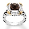 Thumbnail Image 1 of Previously Owned Smoky Quartz Ring 1/5 ct tw Diamonds Sterling Silver/14K Gold