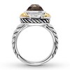 Thumbnail Image 2 of Previously Owned Smoky Quartz Ring 1/5 ct tw Diamonds Sterling Silver/14K Gold