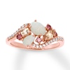Thumbnail Image 1 of Previously Owned Natural Opal & Tourmaline Ring 1/10 ct tw Diamonds 10K Rose Gold