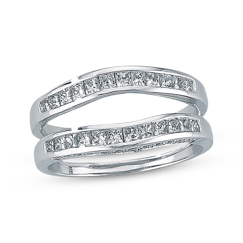 Main Image 1 of Previously Owned Diamond Enhancer Ring 3/4 ct tw Round/Princess-cut 14K White Gold