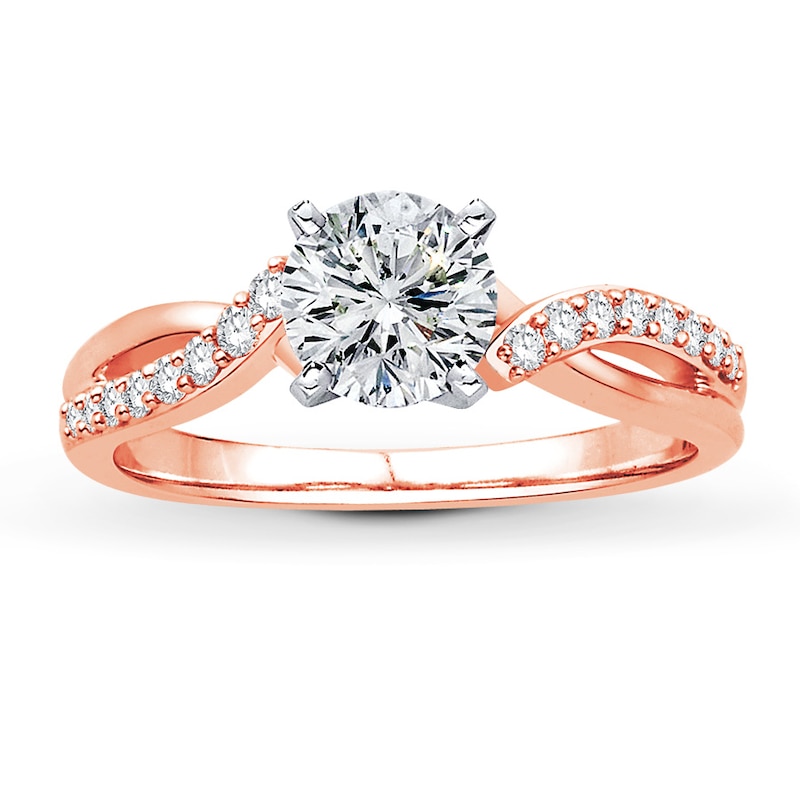 Main Image 3 of Previously Owned Diamond Engagement Ring Setting 1/6 ct tw 14K Rose Gold