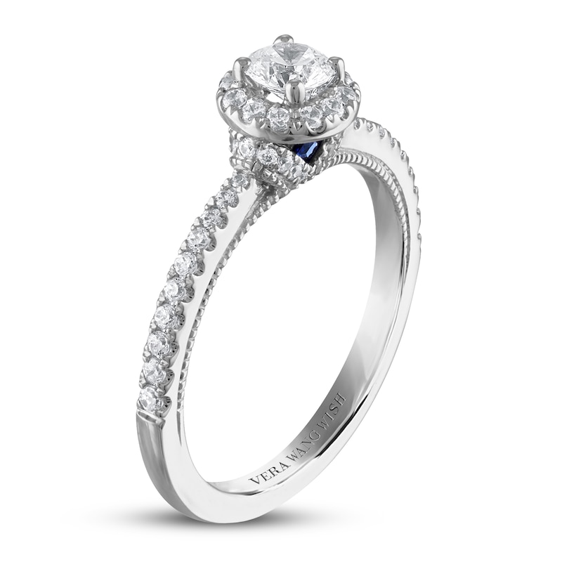 Main Image 2 of Previously Owned Vera Wang WISH Diamond Engagement Ring 5/8 ct tw Round 14K White Gold